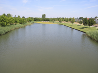 907332 Gezicht op de lelievijver in het Máximapark in de wijk Leidsche Rijn te Utrecht, naar het noordwesten.